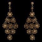Glamorous Gold & Brown Chandelier Earrings E 939
