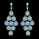 Glamorous Silver & Aqua Chandelier Earrings E 939