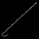 Silver Clear Rhinestone Flower Bracelet B 378