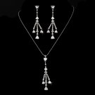 Necklace Earring Set N 3811 E 3809 Silver Clear
