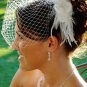 Elegant White or Ivory Feather Hair Fascinator 1533