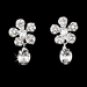 Brilliant Silver Clear Rhinestone Flower Necklace & Earring Set 7210