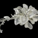 Vintage Floral Bridal Comb w/ Swarovski Crystals 8119