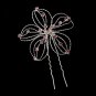 Precious Silver Flower Hair Pin w/ Pink Rhinestones 513