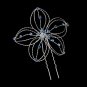 Precious Silver Flower Hair Pin w/ Light Blue Rhinestones 513