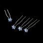 Silver and Light Blue Floral Hair Accents Hair Pin 8 (Set of 12)