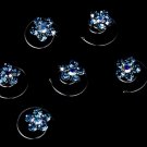 12 Delightful Silver Light Blue & AB Rhinestone Flower Twist-Ins 01