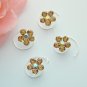 Silver/Tan Floral Hair Accents Twist In's 01 (Set of 12)