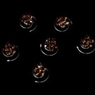 12 Delightful Silver Brown Rhinestone Flower Twist-Ins 01