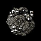Antique Silver w/ Black Crystals Brooch 86