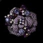 Antique Silver w/ Tanzanite and Amethyst Crystals Brooch 86