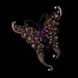 Crystal Butterfly Brooch 74 Gold Amethyst