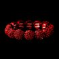 Red on Black Pave Ball Stretch Bracelet 8543