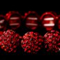 Red on Black Pave Ball Stretch Bracelet 8543