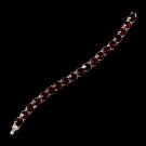 Glistening Silver Red Cubic Zirconia Crystal Bracelet 100
