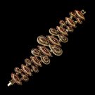 Glamorous Vintage Gold Ruby Rhinestone Bracelet 8290