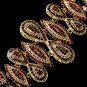 Glamorous Vintage Gold Ruby Rhinestone Bracelet 8290
