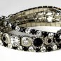 Silver Black Multi Stretch Rhinestone Bracelet B 963