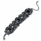Inspiring Silver Black Rhinestone Bracelet 8288