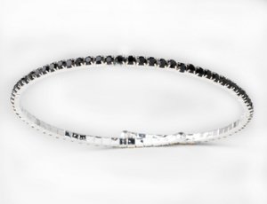 Glamorous Black Rhinestone Single Adjustable Coil Chocker Necklace 398