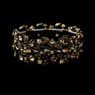 Leaf Design Gold Brown Wedding Crystal Bracelet B 930