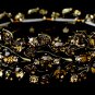 Leaf Design Gold Brown Wedding Crystal Bracelet B 930
