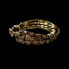 Gold Brown Multi Stretch Rhinestone Bracelet B 963