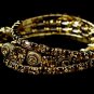 Gold Brown Multi Stretch Rhinestone Bracelet B 963
