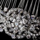 Antique Silver Crystal Bridal Hair Comb 934