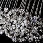 Antique Silver Crystal Bridal Hair Comb 934