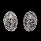 Silver Clear Crystal Clip-On Earrings E 8589