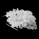 Silver Rhinestone Ivory AppliquŽ Headband HP 937
