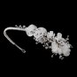 Vintage Inspired Ivory Antique Silver Rhinestone Headband HP 938