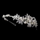 Antique Silver Crystal Pearl Bridal Headpiece HP 939