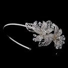 Silver Crystal Side Accented Flower Headband HP 944