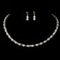 Precious Children's Gold Ivory Pearl & AB Crystal Bead Necklace & Earring Set 8443