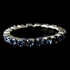 Silver-Light Blue Rhinestone Toe Ring Stretchy 1