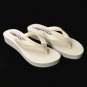 Low Heel Ivory Wedge Flip Flops with Sequins & Swarovski Crystals