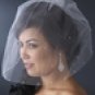 Single Tier Fine Birdcage Face Veil Scattered with Pearls V 501