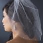 Single Tier Fine Birdcage Face Veil Scattered with Pearls V 501
