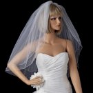 Double Layer Elbow Length Veil with Scattered Rhinestone & Pearl Accents (White or Ivory) V 002