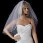 Double Layer Elbow Length Veil with Scattered Rhinestone & Pearl Accents (White or Ivory) V 002