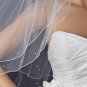 Double Layer Elbow Length Veil with Scattered Rhinestone & Pearl Accents (White or Ivory) V 002
