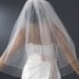 Double Layer Elbow Length Veil with Scattered Rhinestone & Pearl Accents (White or Ivory) V 002