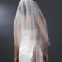 Double Layer Elbow Length Veil with Scattered Rhinestone & Pearl Accents (White or Ivory) V 002