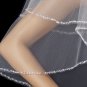 Double Layer Elbow Length Veil with Beaded Pearl Edge in White or Ivory 113 E Also Fingertip Length