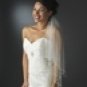Double Layer Elbow Length Veil with Beaded Pearl Edge in White or Ivory 113 E Also Fingertip Length