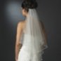 Double Layer Elbow Length Veil with Beaded Pearl Edge in White or Ivory 113 E Also Fingertip Length