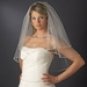 Double Layer Elbow Length Veil with Beaded Pearl Edge in White or Ivory 113 E Also Fingertip Length
