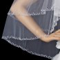 Bridal Wedding Double Layer Elbow Beaded Edge Veil 131